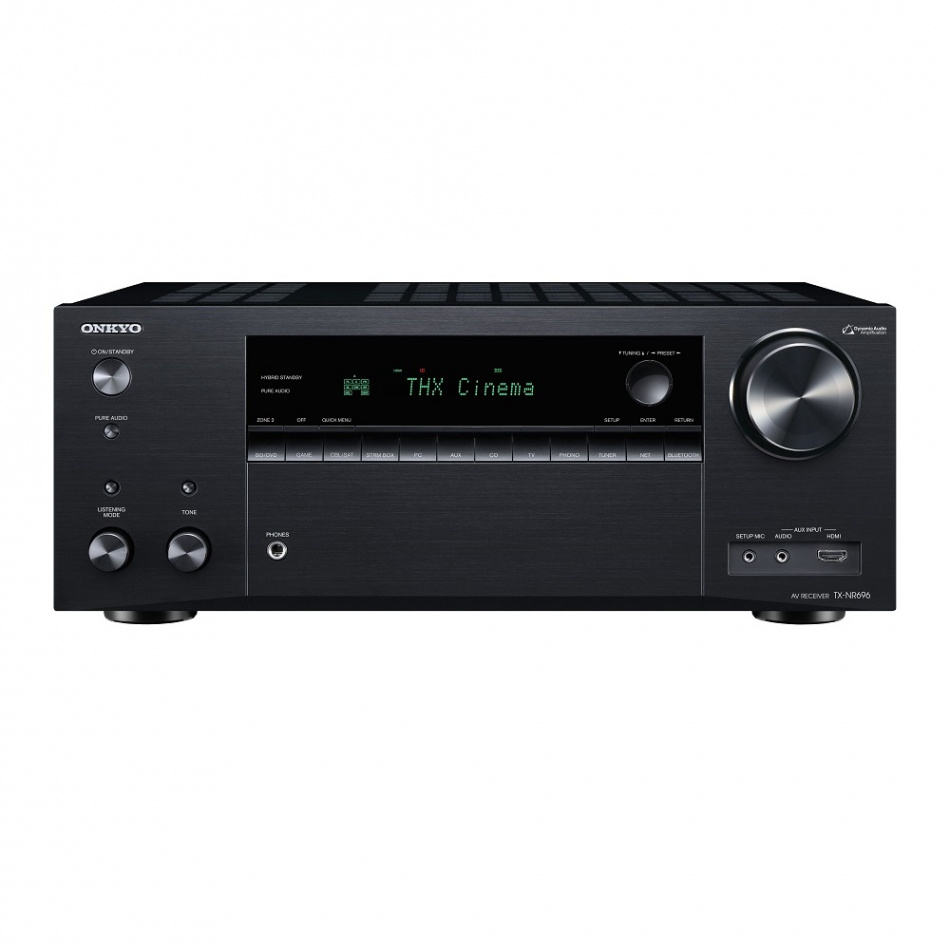 Onkyo TX-NR696 hemmabioförstärkare med Dolby Atmos & AirPlay 2, svart