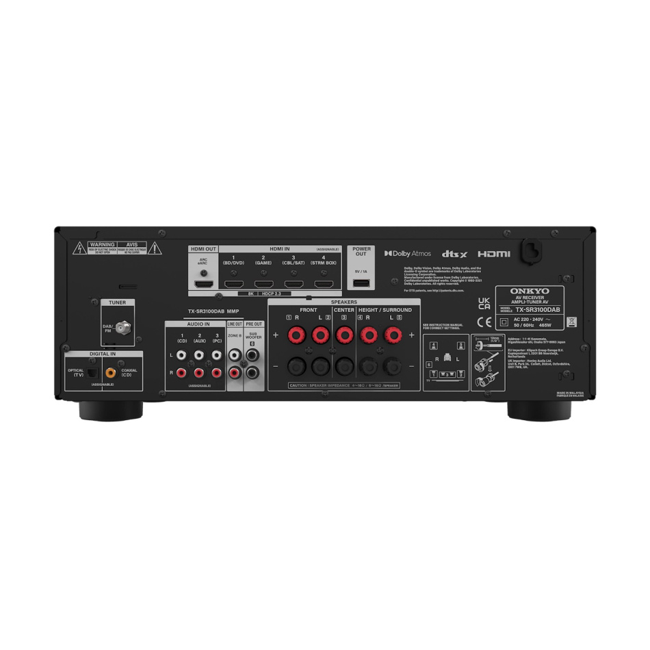 Onkyo TX-SR3100 hemmabioförstärkare med Bluetooth, svart