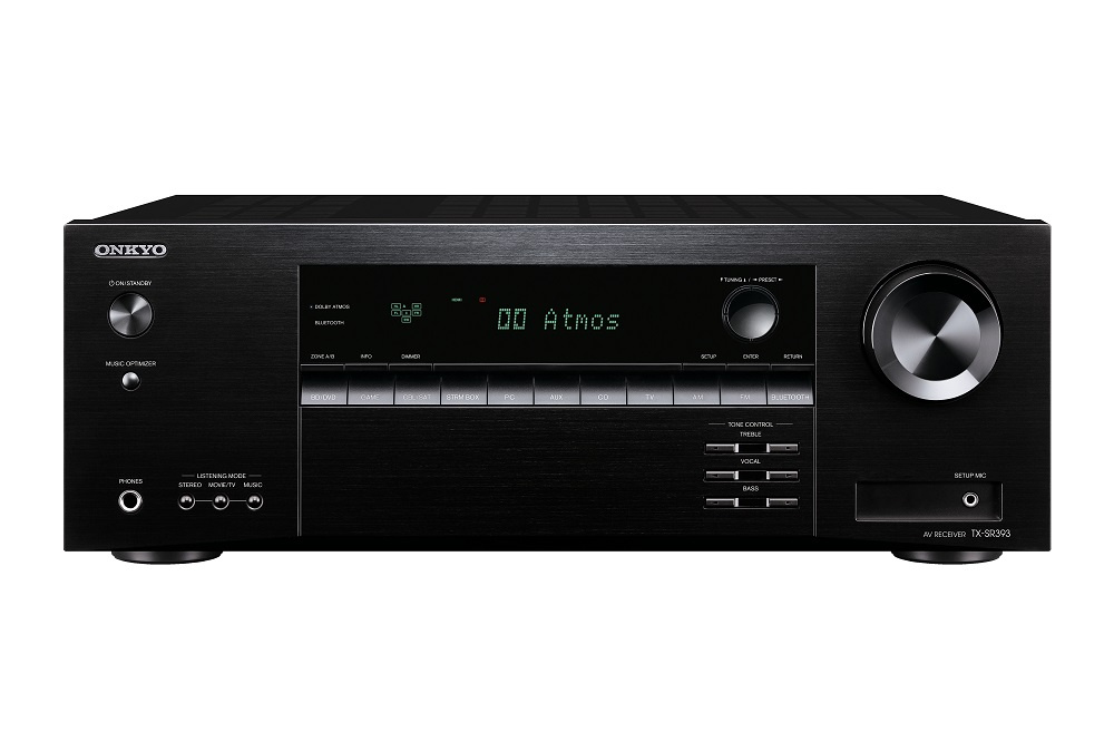 Onkyo TX-SR393 hemmabioförstärkare med Bluetooth, svart