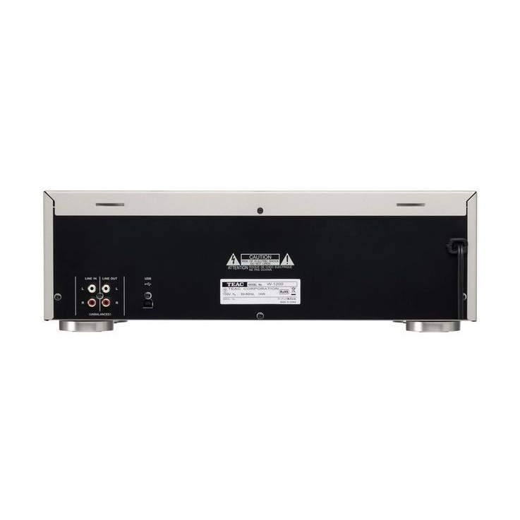 Teac W-1200 dubbeldäck kasettband med digitalisering, silver
