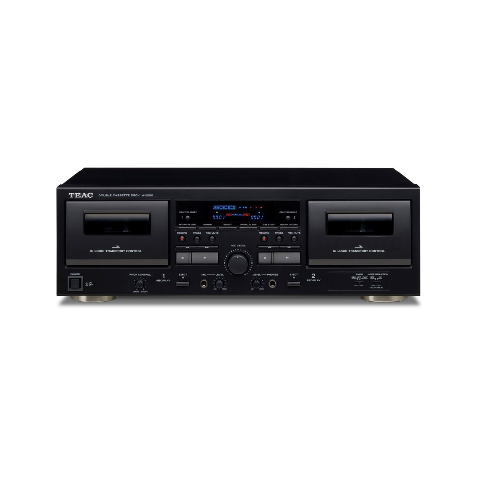 Teac W-1200 dubbel-kassettdäck med digitalisering
