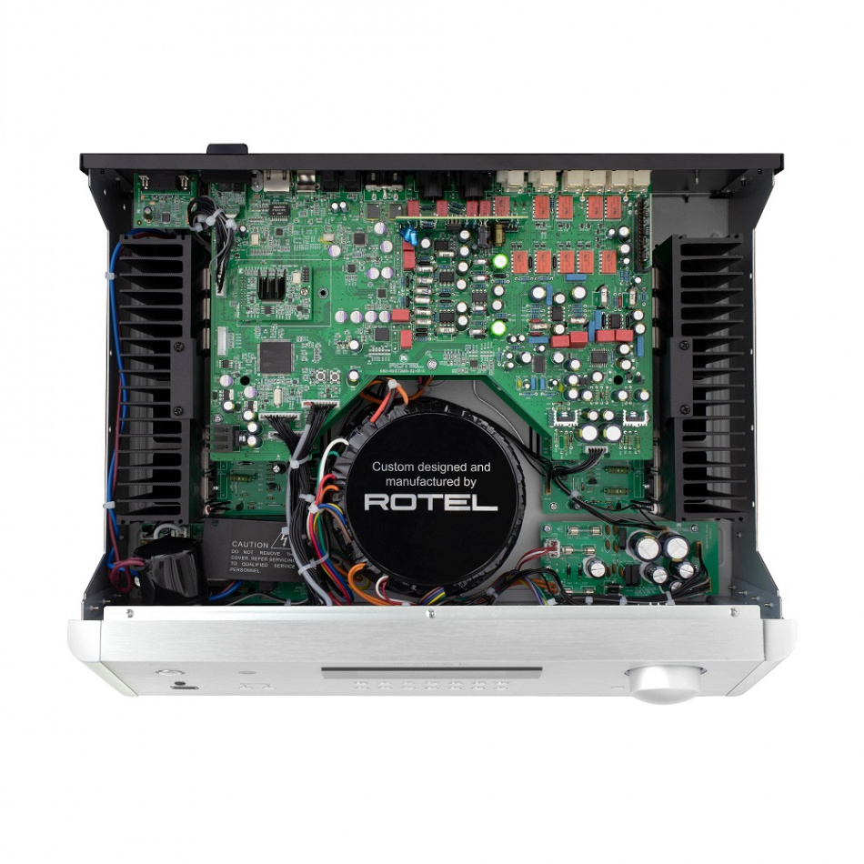 Rotel RA1572 MKII stereoförstärkare med DAC, RIAA-steg & MQA-stöd, silver