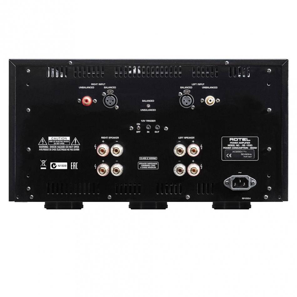 Rotel RB1590 stereoslutsteg med XLR, svart