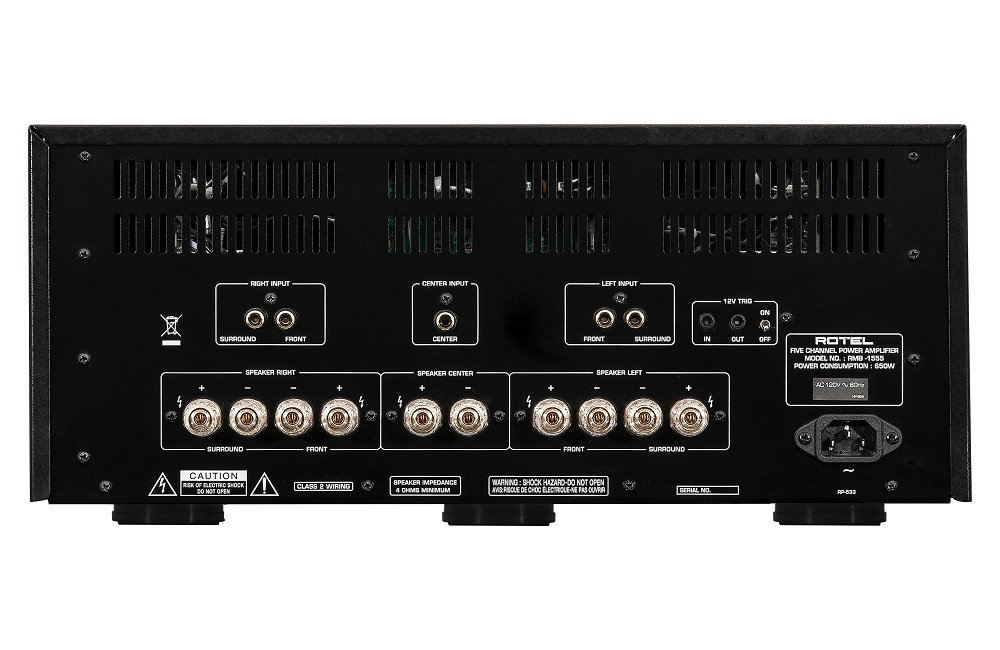 Rotel RMB1555 hemmabioslutsteg med XLR, silver