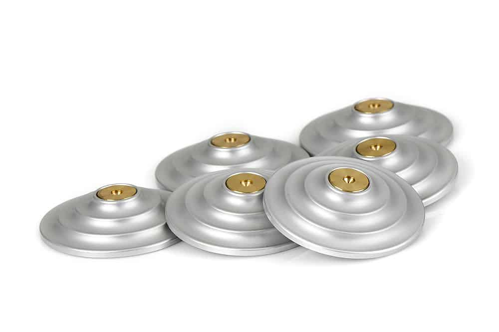 Solid Tech Floor Protectors, 6-pack silver