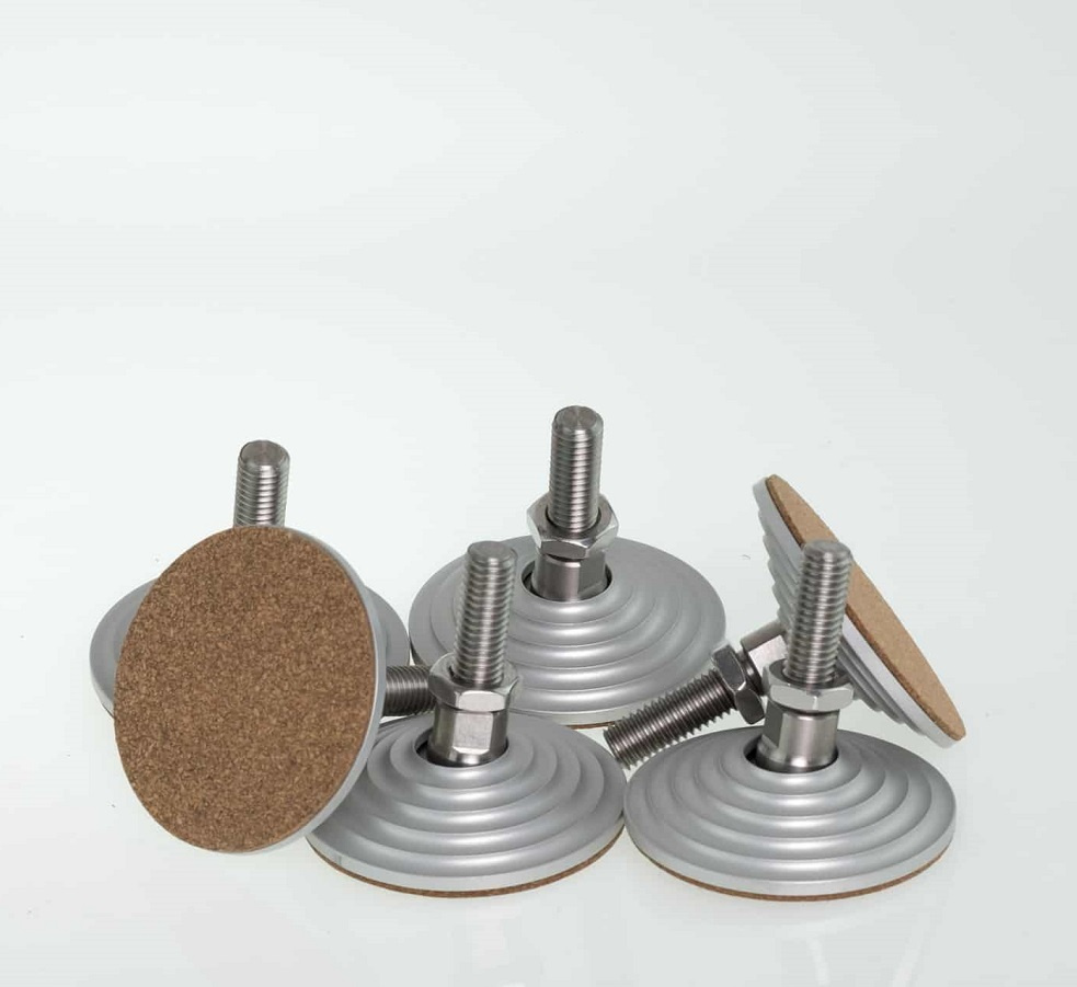 Solid Tech Fixed Floor Protectors M6 silver, 4-pack