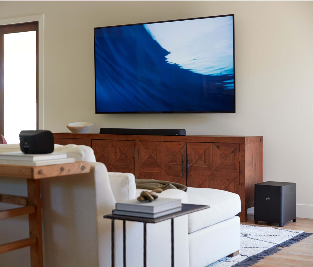 Polk Audio Mag Max AX SR Dolby Atmos soundbar med trådlös subwoofer
