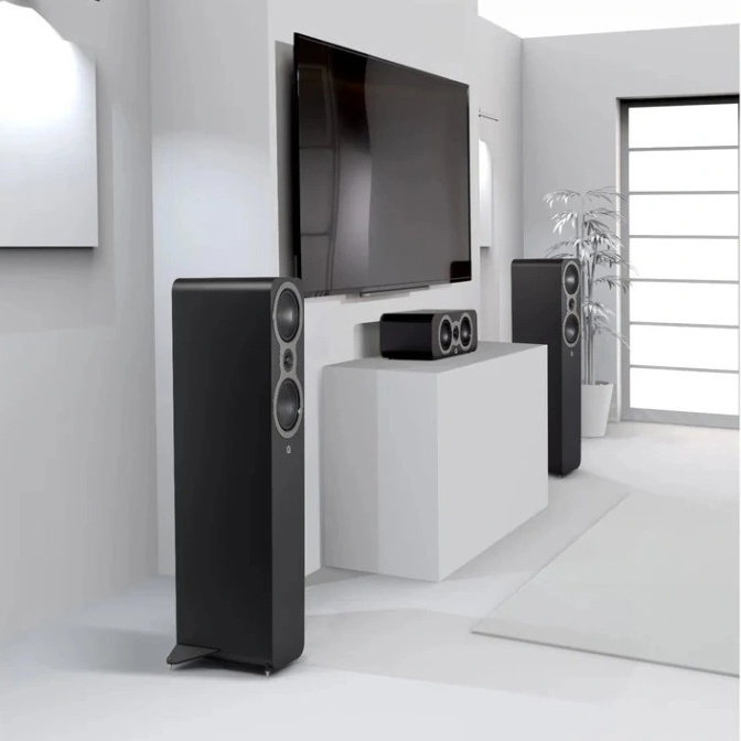 Q Acoustics 3040c golvhögtalare, svart par