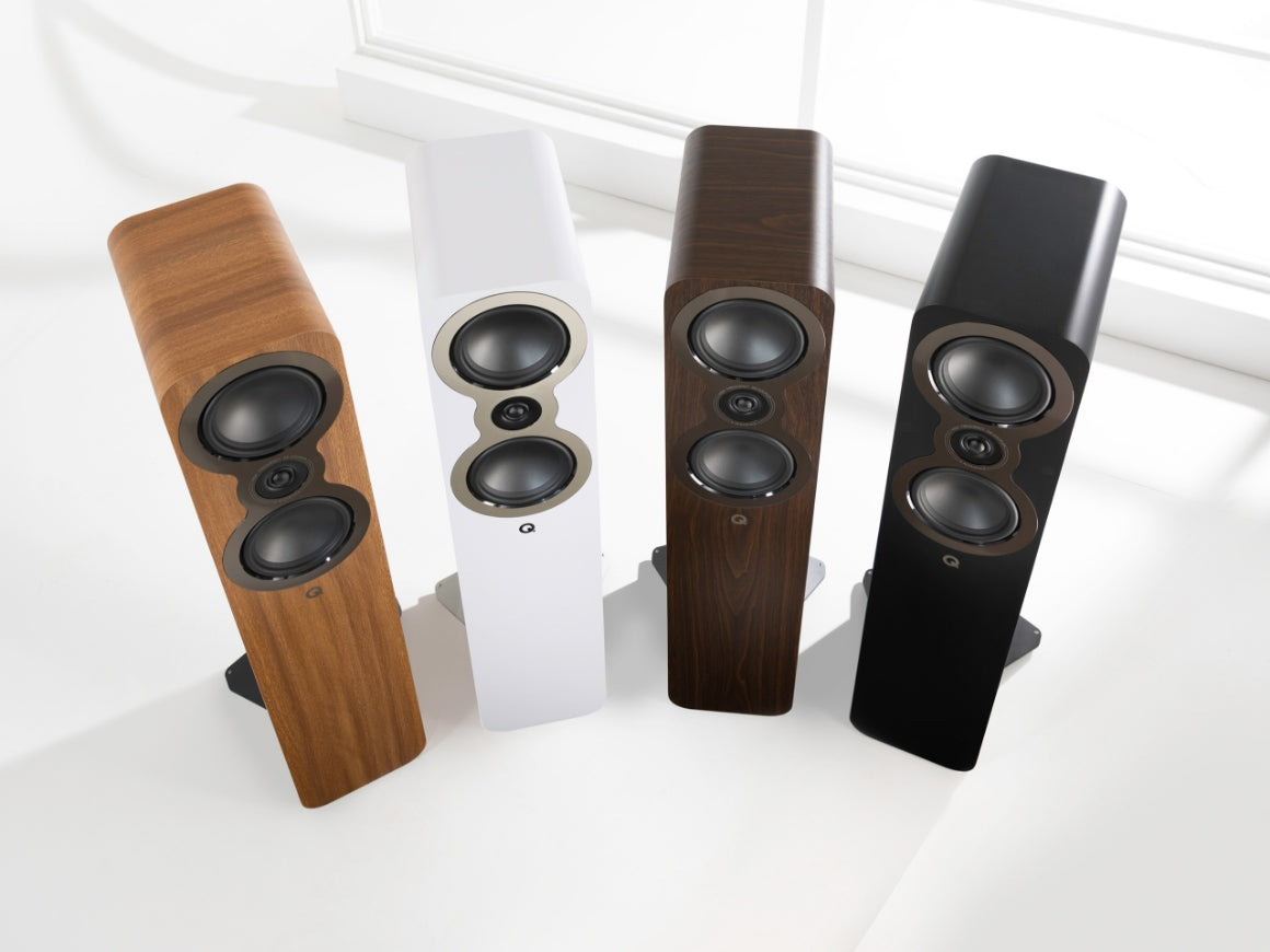 Q Acoustics 3050c golvhögtalare, mattvitt par