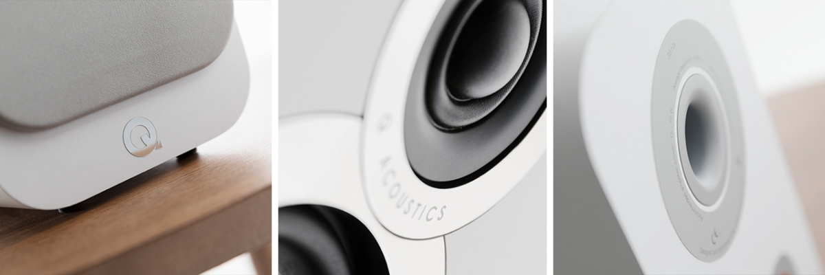 Q Acoustics 3010i stativhögtalare, vitt par