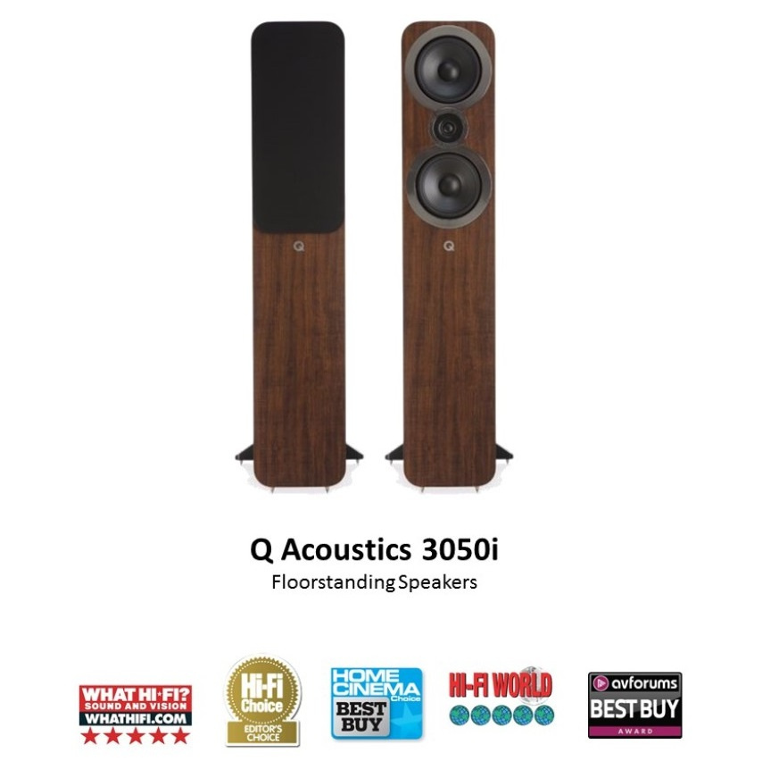 Q Acoustics 3050i golvhögtalare, grått par