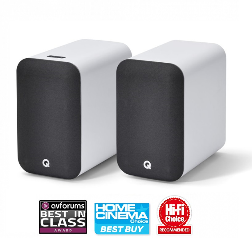 Q Acoustics M20 aktiva stereohögtalare med Bluetooth & DAC, vitt par