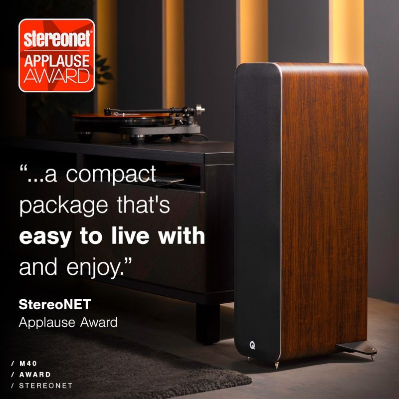 Q Acoustics M40 aktiva stereohögtalare med Bluetooth & DAC, svart par