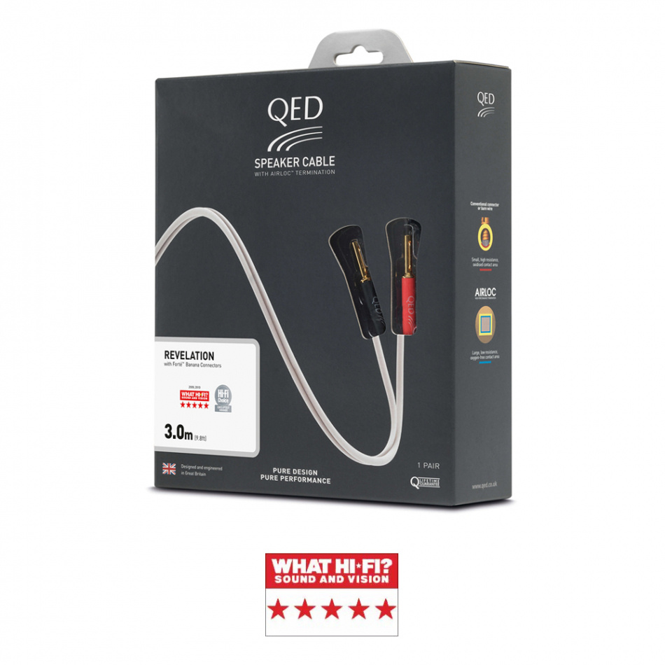 QED Signature Revelation terminerad högtalarkabel, stereopar