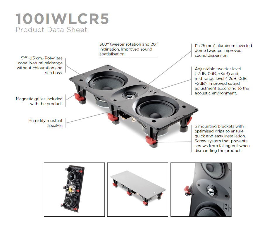 Focal 100IWLCR-5 inbyggnadshögtalare för vägg, styck (2 st kvar)