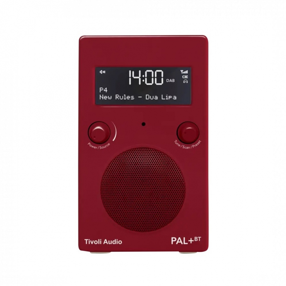 Tivoli Audio PAL+ BT gen 2, vattentålig DAB/FM-radio med Bluetooth, röd