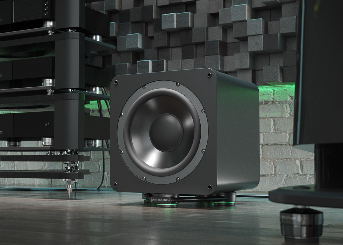 IsoAcoustics Aperta Sub, vibrationsdämpning för subwoofer 36 kg