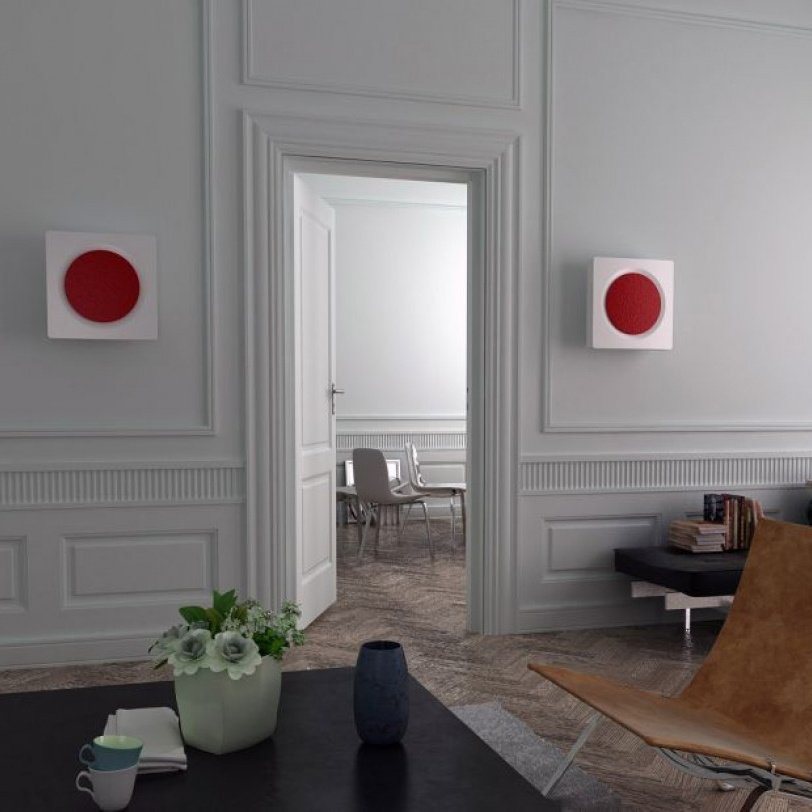 DLS Flatbox D-One vägghögtalare, pianovit styck