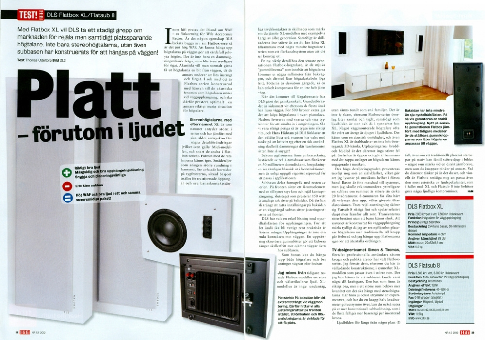 DLS Flatbox XL vägghögtalare, mattvit styck