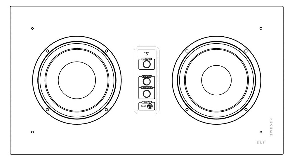 DLS Flatsub Stereo One 2.1, aktiv subwoofer med Bluetooth pianosvart