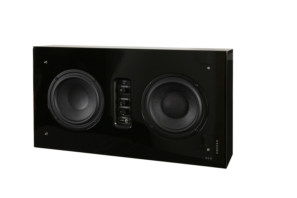 DLS Flatsub Stereo One 2.1, aktiv subwoofer med Bluetooth pianosvart
