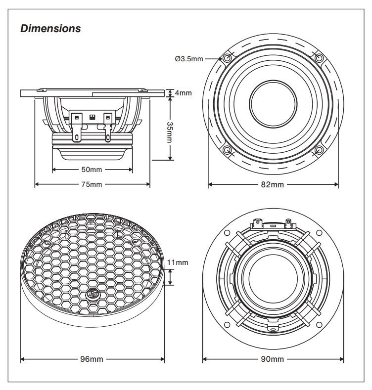 DLS RC3C mellanregister 3-tum, par