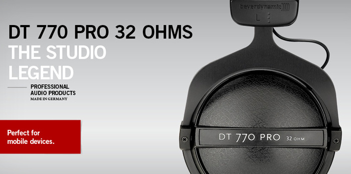 Beyerdynamic DT 770 PRO, sluten hörlur 32 Ohm