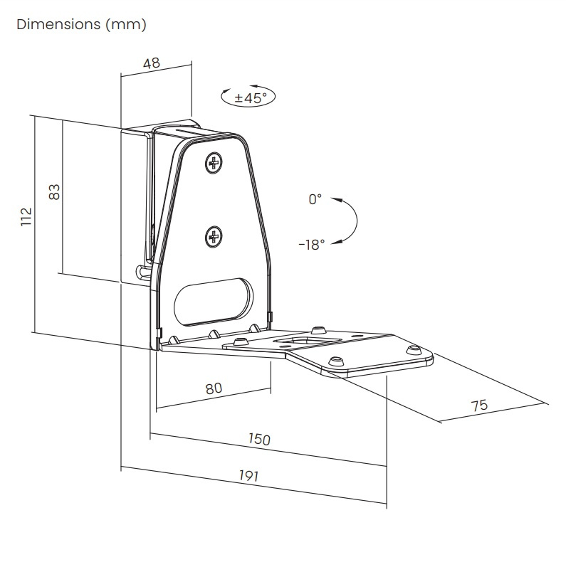 Vivolink VLMSP-E300 väggfäste för Sonos Era 300, vitt styck