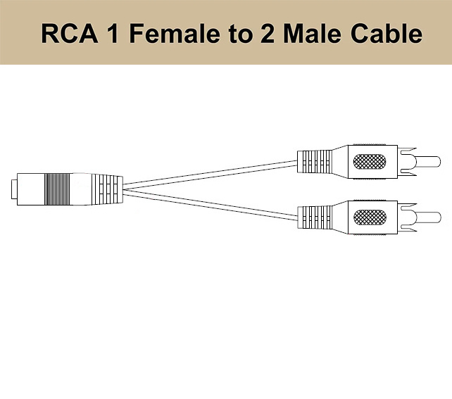 Auto-Connect Level 3 RCA-Y 1F2M Subwoofer Y-kabel, 0.3 meter
