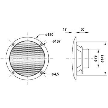 Visaton FR16 WP inbyggnadshögtalare svart, styck