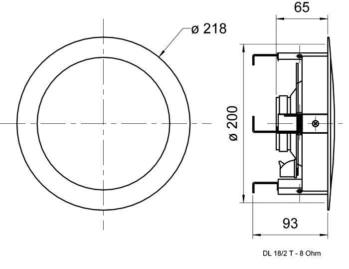 Visaton DL 18/2 T inbyggnadshögtalare för tak, styck