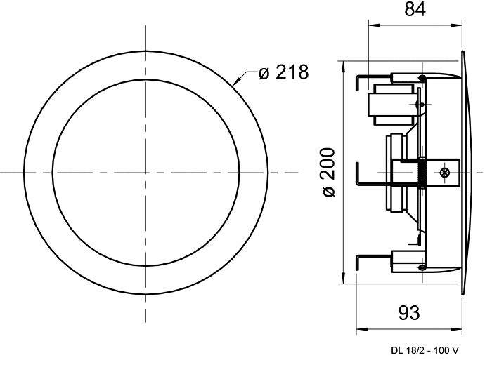 Visaton DL 18/2 infällnadshögtalare för tak 100V-kompatibel, styck