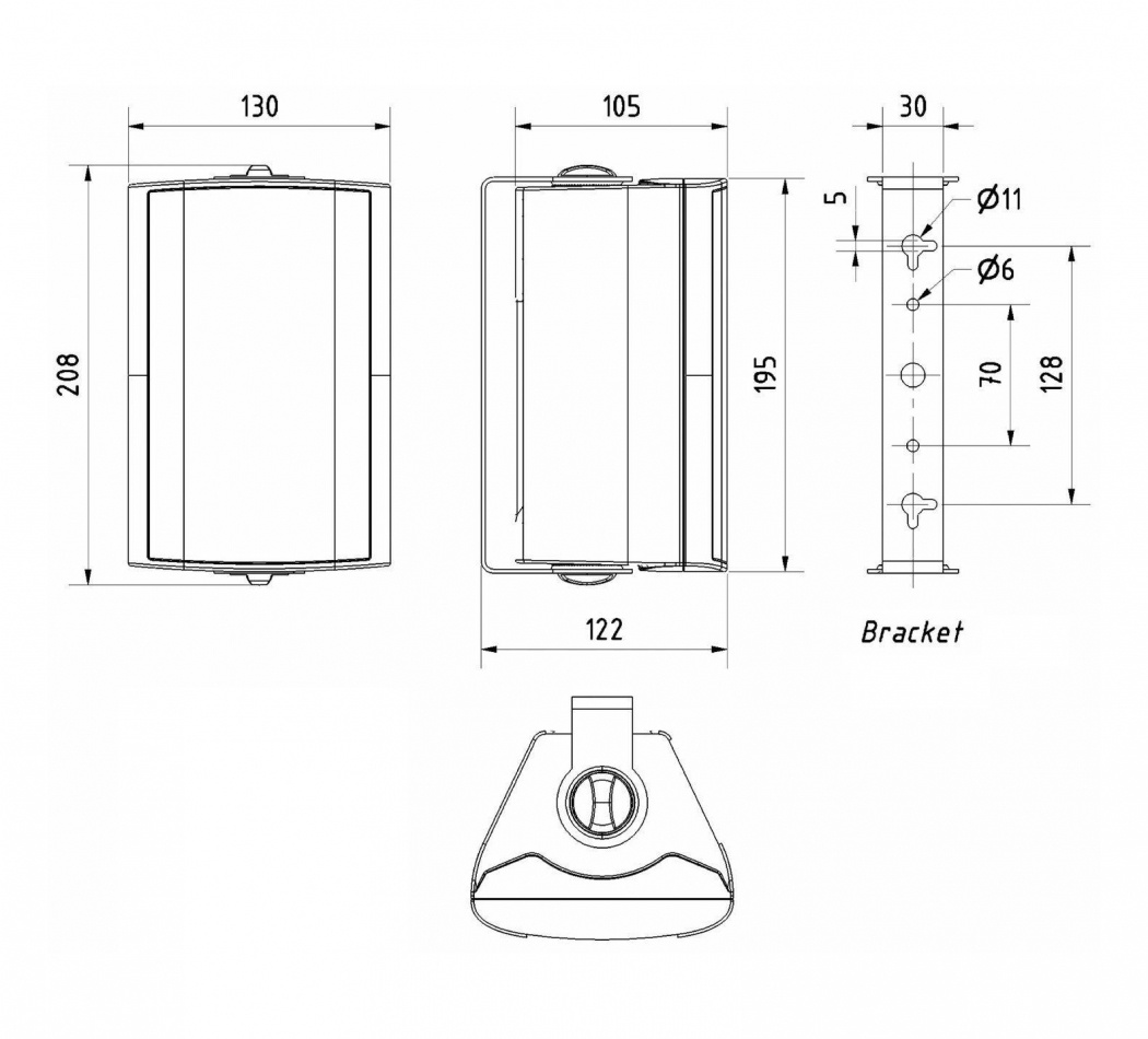 Visaton WB10 utomhushögtalare för 100V, vit styck