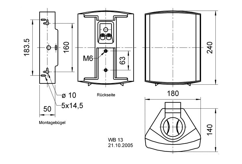 Visaton WB13 utomhushögtalare för 100V, svart styck