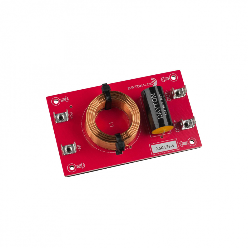 Dayton Audio 2.5K-LPF-4 Linkwitz-Riley delningsfilter lågpass 2.5 kHz, 4 Ohm