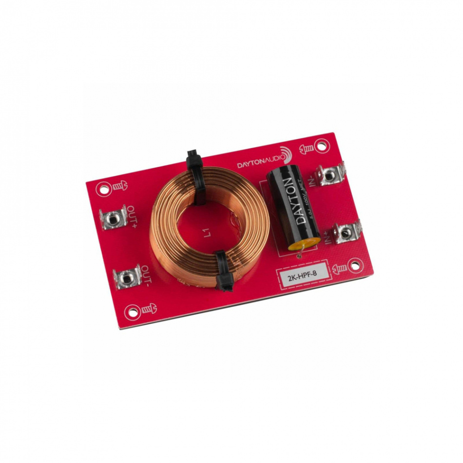 Dayton Audio 2K-HPF-8 Linkwitz-Riley delningsfilter högpass 2 kHz, 8 Ohm