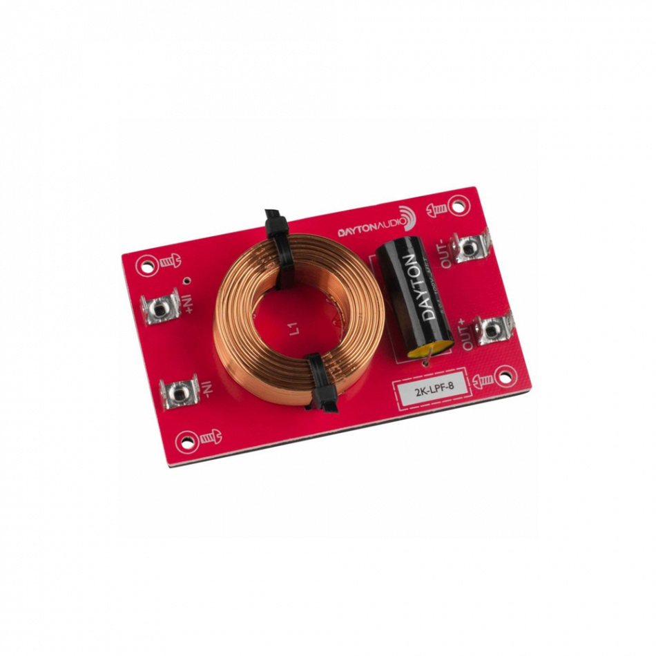 Dayton Audio 2K-LPF-8 Linkwitz-Riley delningsfilter lågpass 2 kHz, 8 Ohm