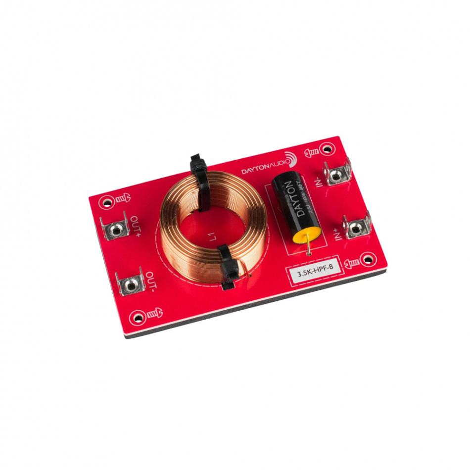 Dayton Audio 3.5K-HPF-8 Linkwitz-Riley delningsfilter högpass 3.5 kHz, 8 Ohm