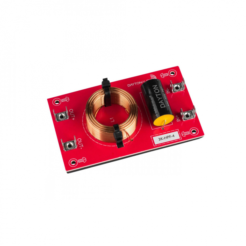 Dayton Audio 3K-HPF-4 Linkwitz-Riley delningsfilter högpass 3 kHz, 4 Ohm