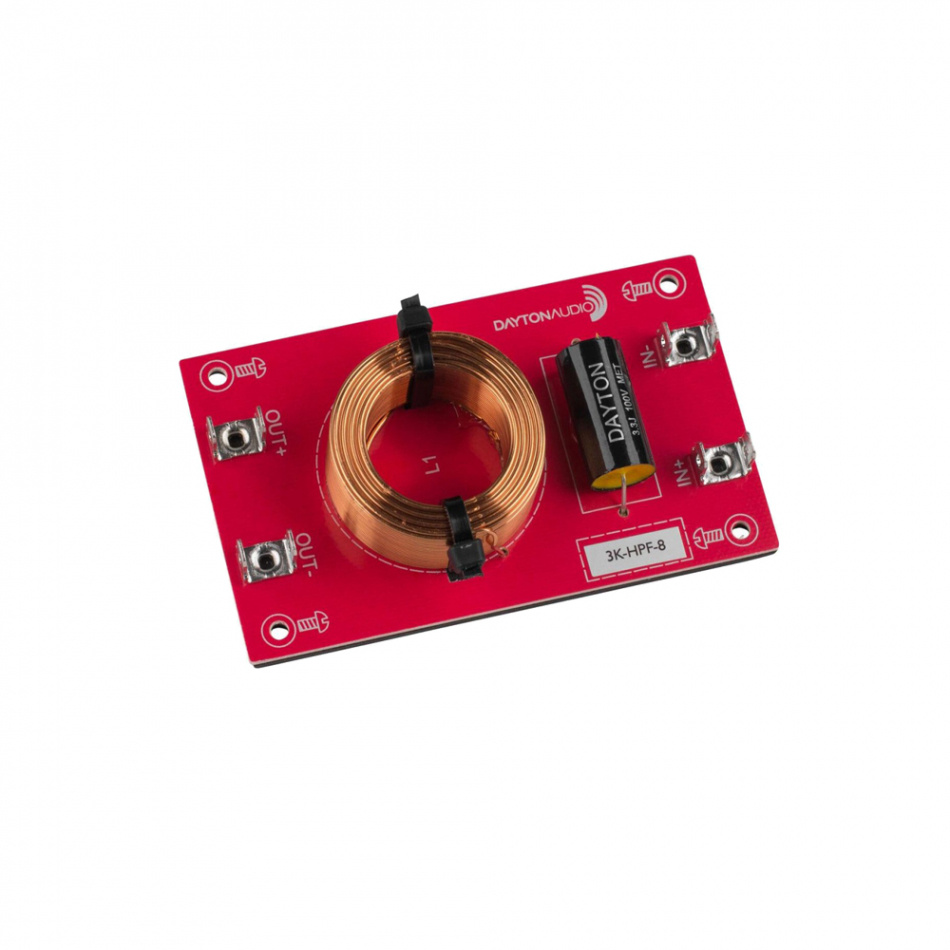 Dayton Audio 3K-HPF-8 Linkwitz-Riley delningsfilter högpass 3 kHz, 8 Ohm