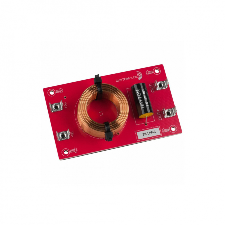 Dayton Audio 3K-LPF-8 Linkwitz-Riley delningsfilter lågpass 3 kHz, 8 Ohm