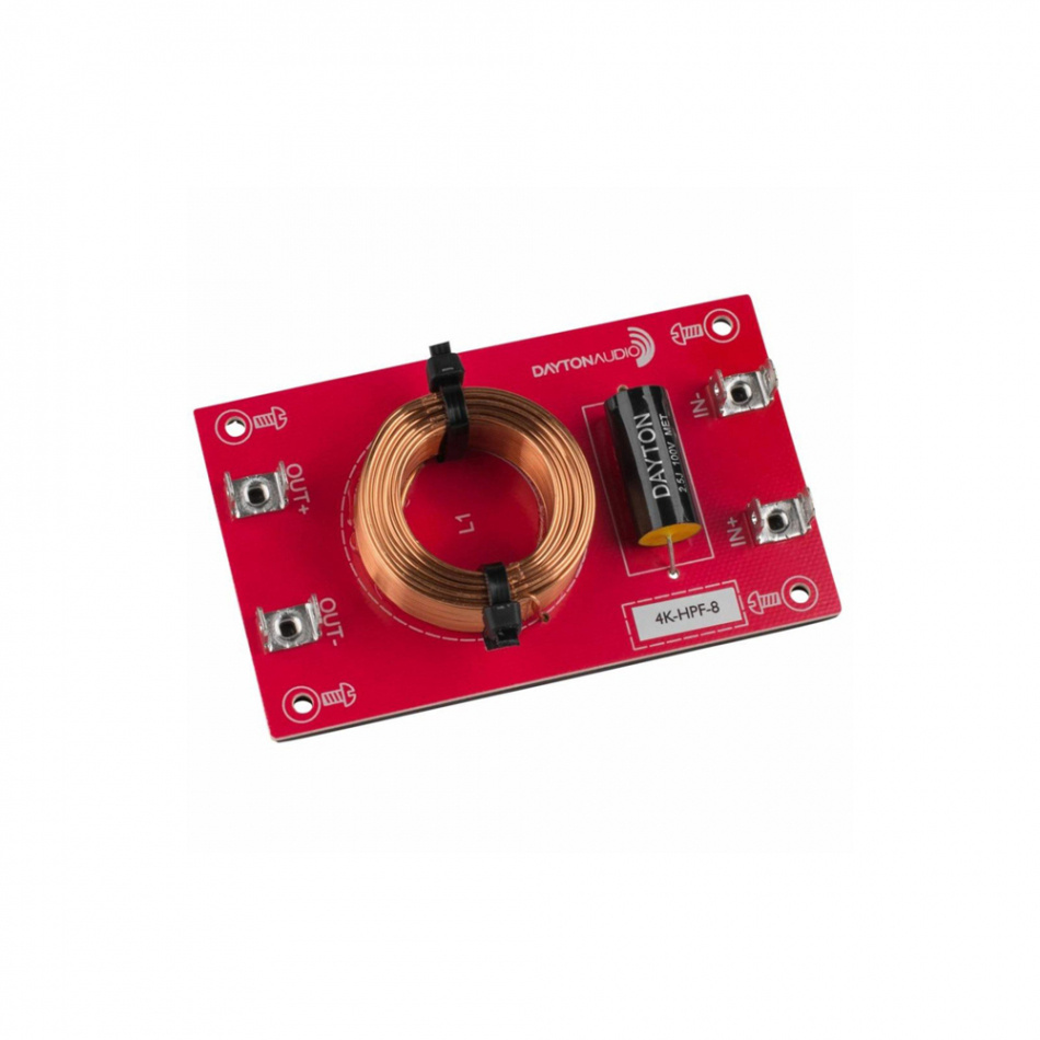 Dayton Audio 4K-HPF-8 Linkwitz-Riley delningsfilter högpass 4 kHz, 8 Ohm