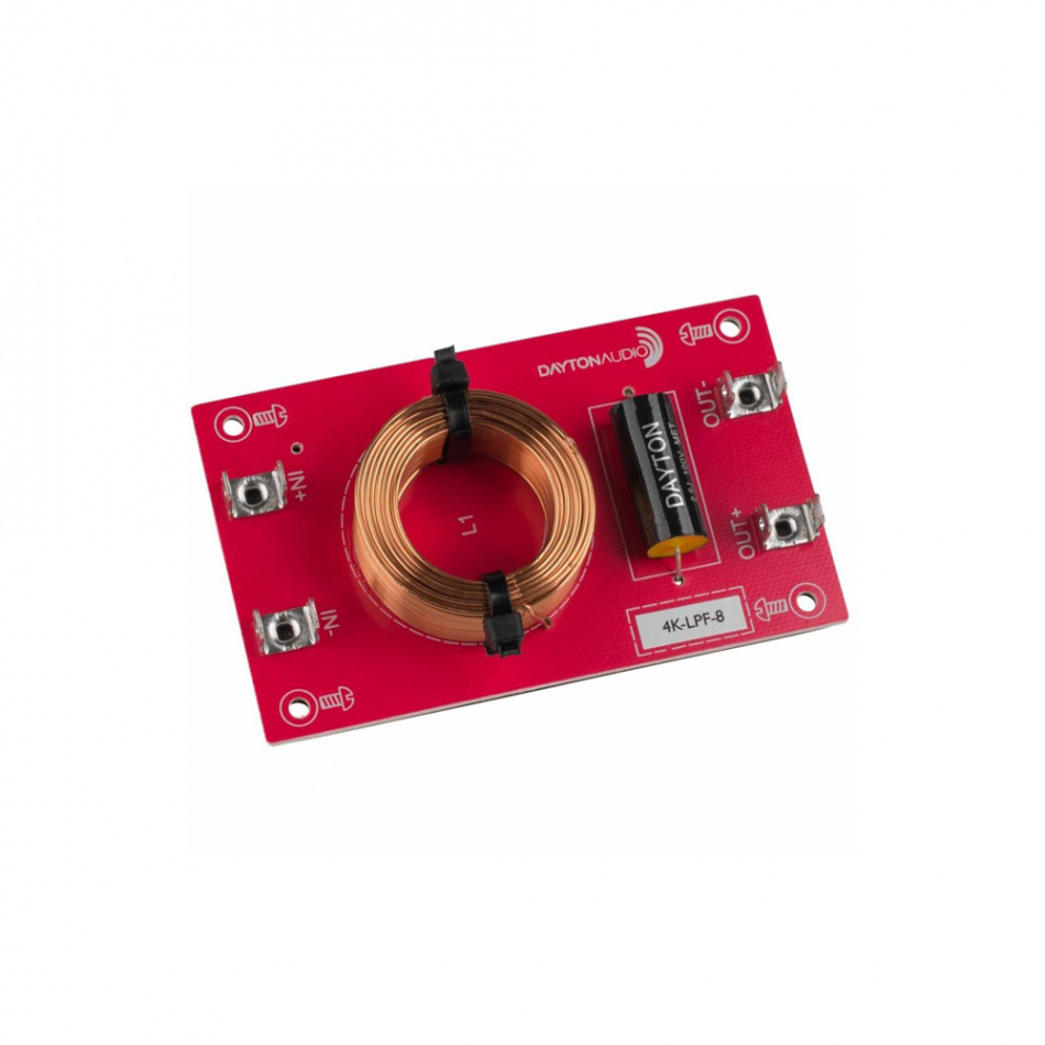 Dayton Audio 4K-LPF-8 Linkwitz-Riley delningsfilter lågpass 4 kHz, 8 Ohm