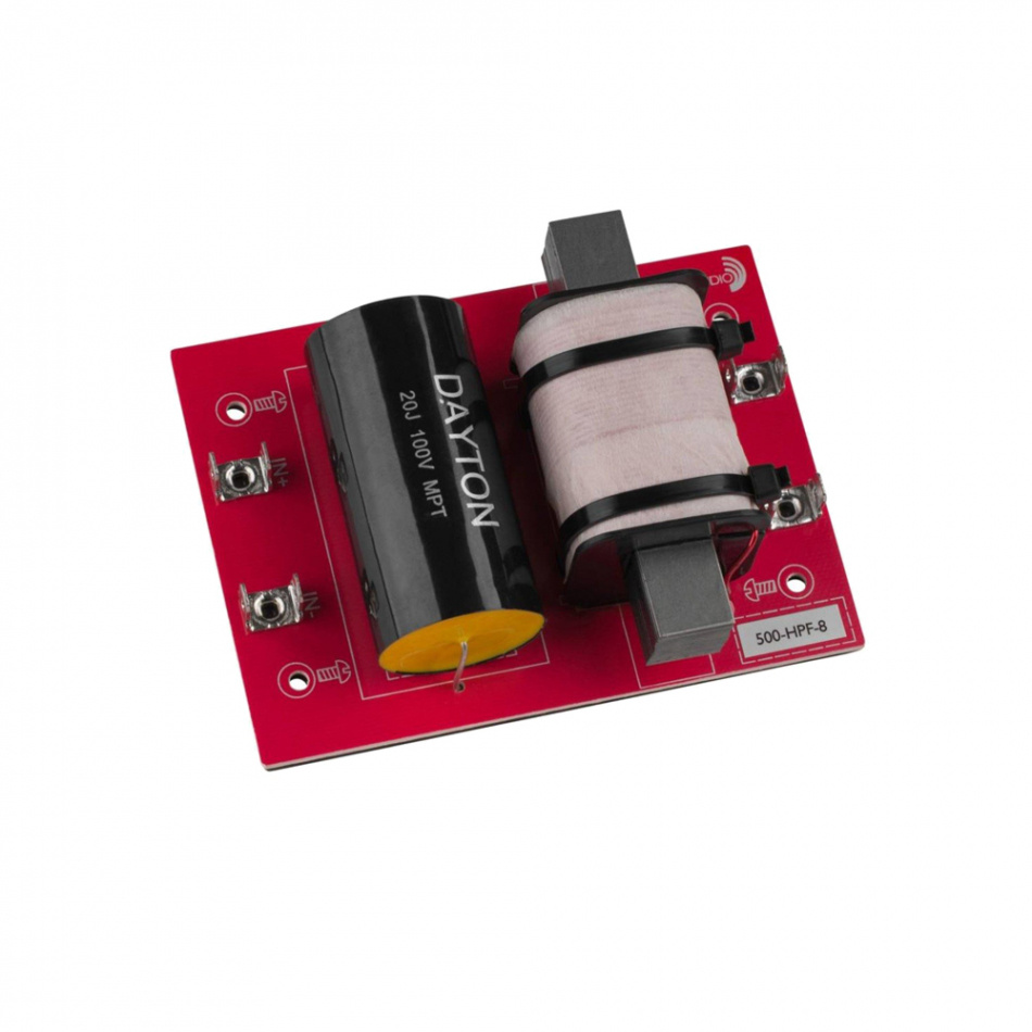 Dayton Audio 500-HPF-8 Linkwitz-Riley delningsfilter högpass 500 Hz, 8 Ohm