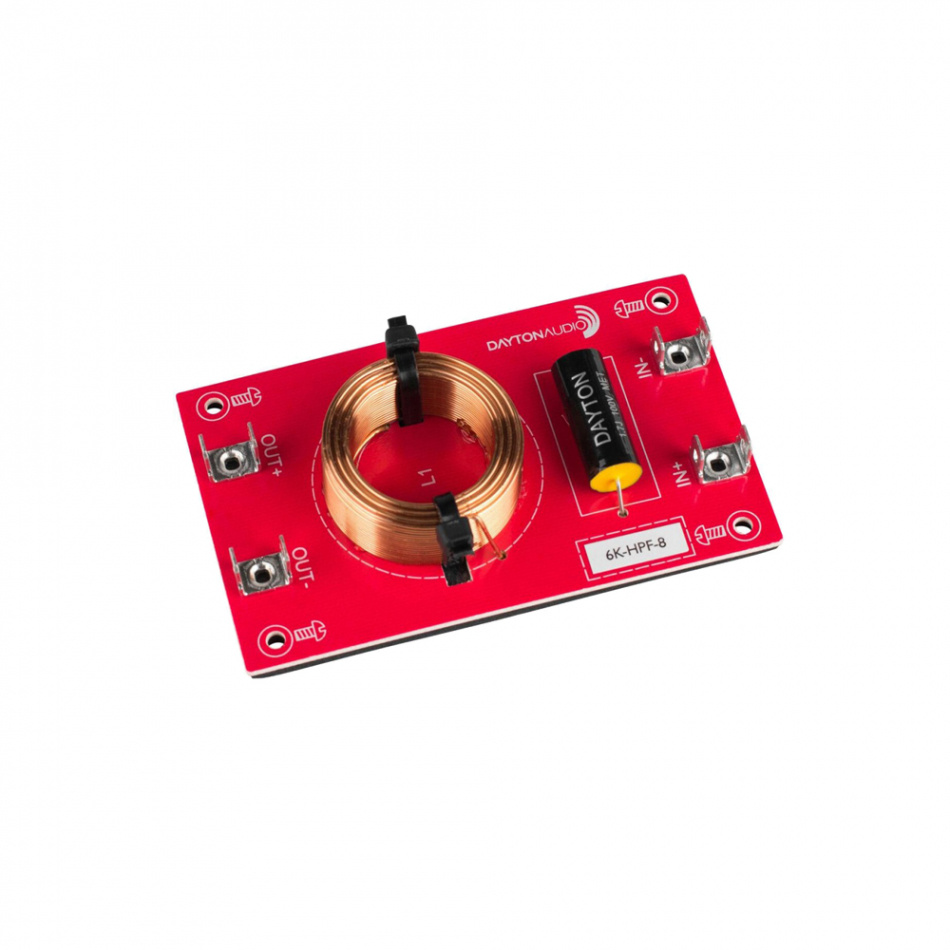Dayton Audio 6K-HPF-8 Linkwitz-Riley delningsfilter högpass 6 kHz, 8 Ohm