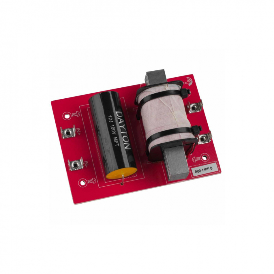 Dayton Audio 800-HPF-8 Linkwitz-Riley delningsfilter högpass 800 Hz, 8 Ohm