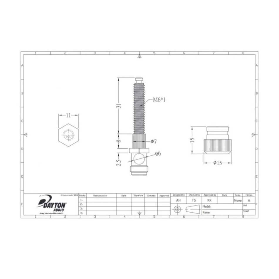 Dayton Audio BPA-38NI Högtalarterminaler Nickel, par
