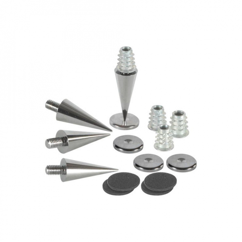 Dayton Audio DSS3-SN spikes 4-pack, Black Chrome