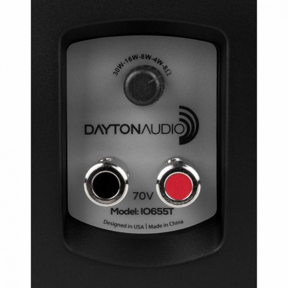 Dayton Audio IO655BT utomhushögtalare med stöd för 70V, svart par