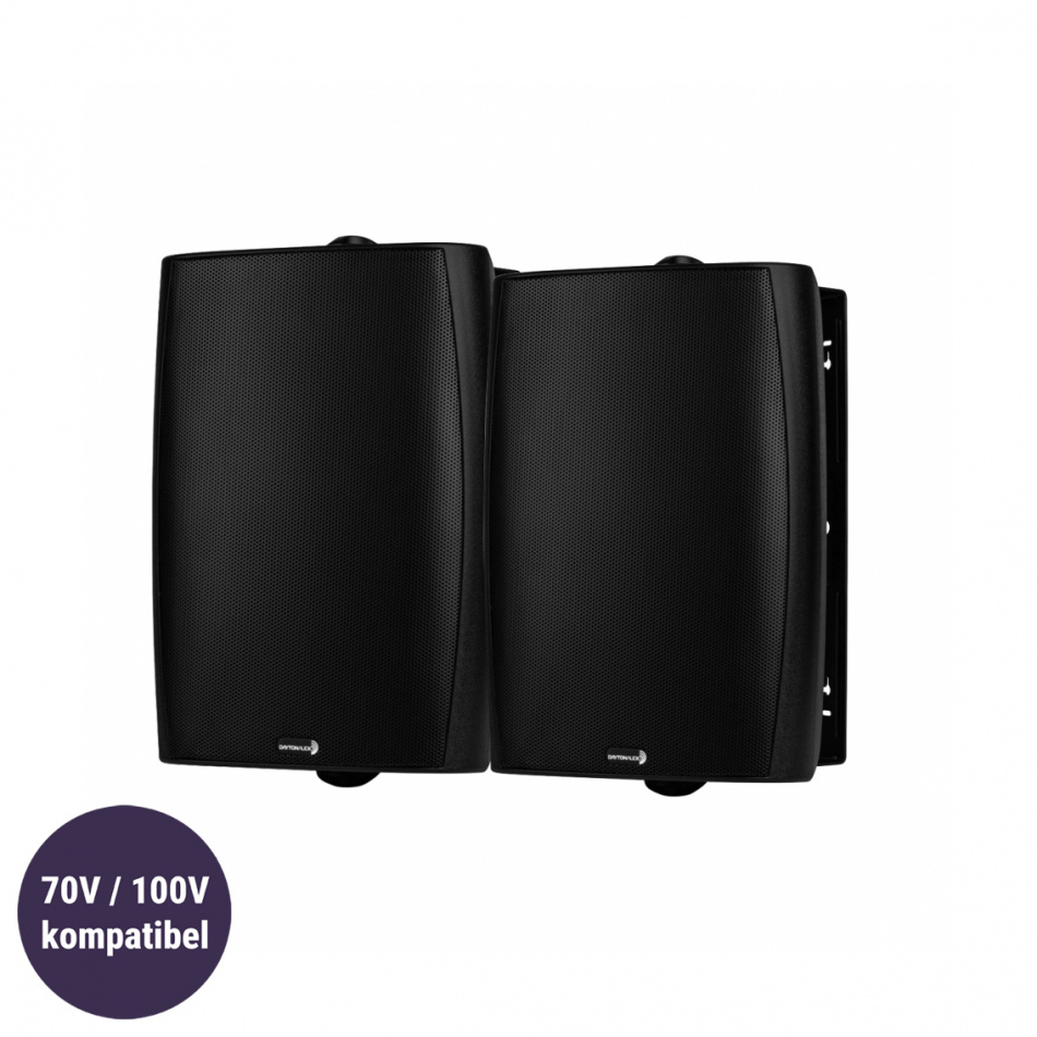 Dayton Audio IO800BT utomhushögtalare med stöd för 70V, svart par